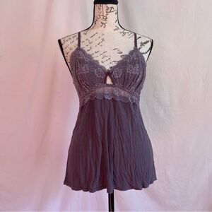 Adore Me Lace-Trim Chemise in Mauve Gray